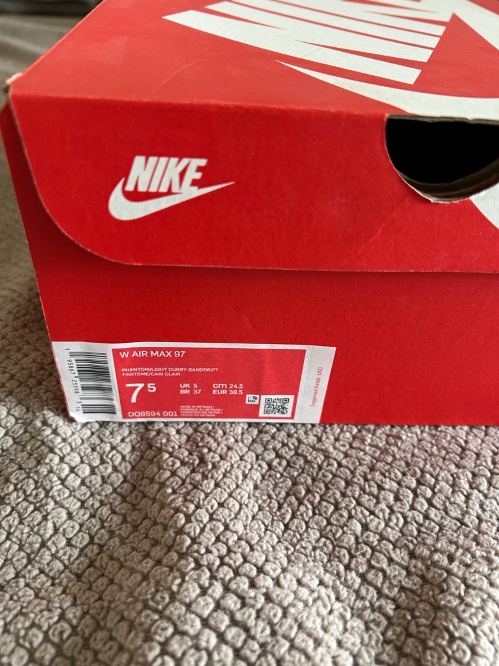 Women’s Nike Air Max 97 White with Orange Accents - Picture 6 of 6